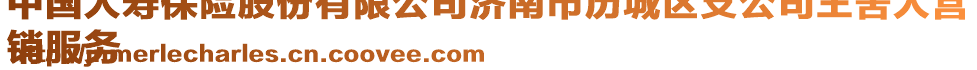 中國人壽保險股份有限公司濟南市歷城區(qū)支公司王舍人營
銷服務