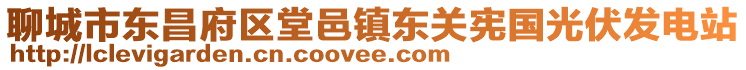 聊城市東昌府區(qū)堂邑鎮(zhèn)東關(guān)憲國光伏發(fā)電站