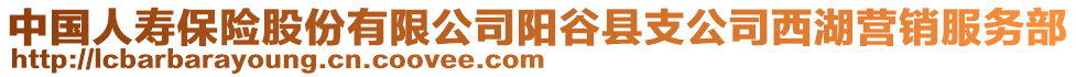中國(guó)人壽保險(xiǎn)股份有限公司陽(yáng)谷縣支公司西湖營(yíng)銷服務(wù)部