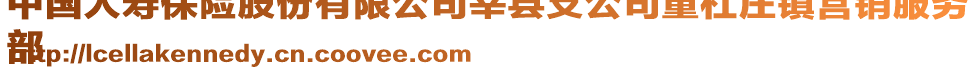 中國(guó)人壽保險(xiǎn)股份有限公司莘縣支公司董杜莊鎮(zhèn)營(yíng)銷服務(wù)
部