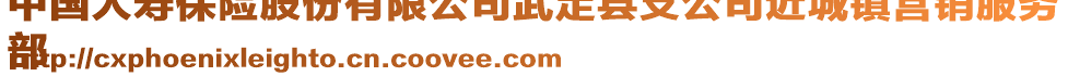 中國(guó)人壽保險(xiǎn)股份有限公司武定縣支公司近城鎮(zhèn)營(yíng)銷服務(wù)
部