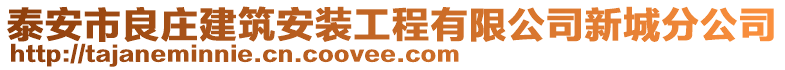 泰安市良莊建筑安裝工程有限公司新城分公司