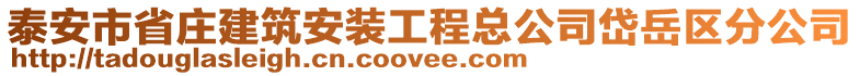 泰安市省莊建筑安裝工程總公司岱岳區分公司