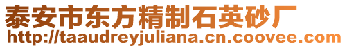 泰安市東方精制石英砂廠