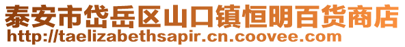 泰安市岱岳區(qū)山口鎮(zhèn)恒明百貨商店