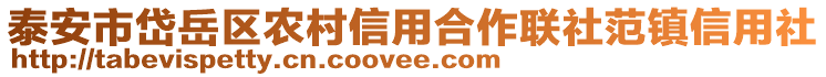 泰安市岱岳區(qū)農(nóng)村信用合作聯(lián)社范鎮(zhèn)信用社
