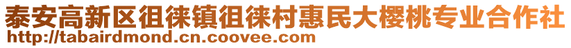 泰安高新區(qū)徂徠鎮(zhèn)徂徠村惠民大櫻桃專業(yè)合作社