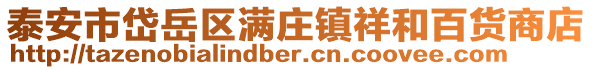 泰安市岱岳區滿莊鎮祥和百貨商店