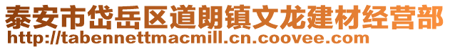 泰安市岱岳區道朗鎮文龍建材經營部