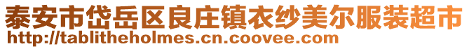 泰安市岱岳區(qū)良莊鎮(zhèn)衣紗美爾服裝超市