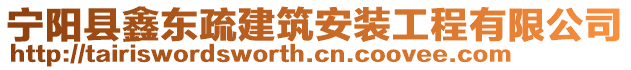 寧陽縣鑫東疏建筑安裝工程有限公司