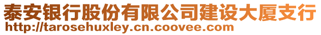 泰安銀行股份有限公司建設(shè)大廈支行