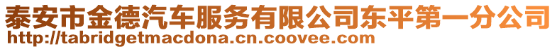 泰安市金德汽車服務(wù)有限公司東平第一分公司