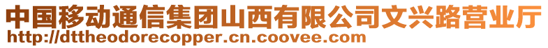 中國(guó)移動(dòng)通信集團(tuán)山西有限公司文興路營(yíng)業(yè)廳