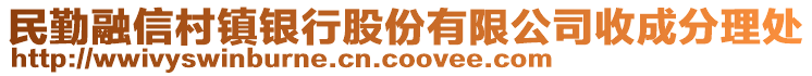 民勤融信村鎮(zhèn)銀行股份有限公司收成分理處