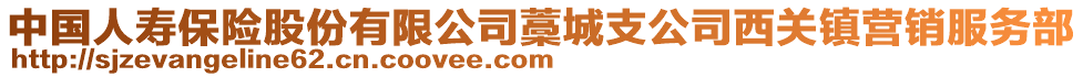 中國人壽保險股份有限公司藁城支公司西關(guān)鎮(zhèn)營銷服務(wù)部