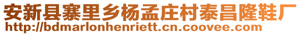 安新縣寨里鄉(xiāng)楊孟莊村泰昌隆鞋廠