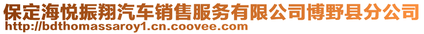 保定海悅振翔汽車銷售服務(wù)有限公司博野縣分公司