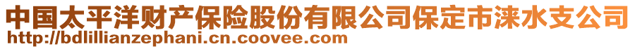 中國(guó)太平洋財(cái)產(chǎn)保險(xiǎn)股份有限公司保定市淶水支公司