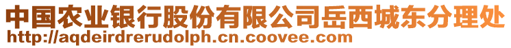 中国农业银行股份有限公司岳西城东分理处