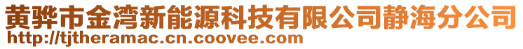 黃驊市金灣新能源科技有限公司靜海分公司