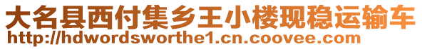 大名縣西付集鄉王小樓現穩運輸車