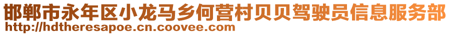 邯鄲市永年區(qū)小龍馬鄉(xiāng)何營村貝貝駕駛員信息服務(wù)部