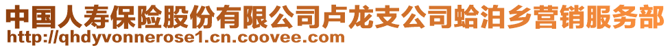 中国人寿保险股份有限公司卢龙支公司蛤泊乡营销服务部