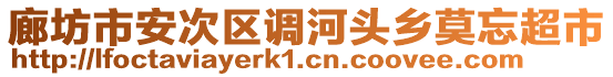 廊坊市安次區(qū)調(diào)河頭鄉(xiāng)莫忘超市