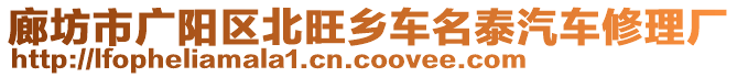 廊坊市廣陽區(qū)北旺鄉(xiāng)車名泰汽車修理廠