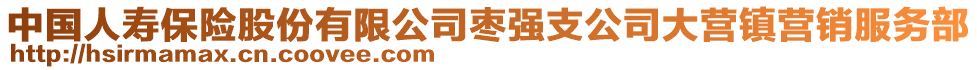 中國人壽保險(xiǎn)股份有限公司棗強(qiáng)支公司大營鎮(zhèn)營銷服務(wù)部