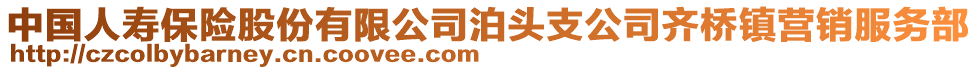 中國人壽保險股份有限公司泊頭支公司齊橋鎮(zhèn)營銷服務部