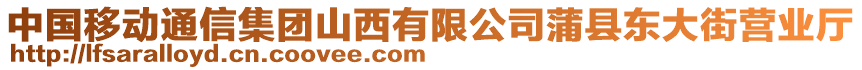 中國移動通信集團山西有限公司蒲縣東大街營業(yè)廳