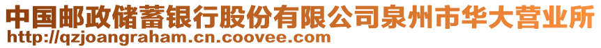 中國郵政儲蓄銀行股份有限公司泉州市華大營業所