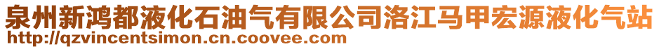 泉州新鴻都液化石油氣有限公司洛江馬甲宏源液化氣站