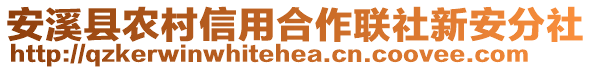 安溪縣農(nóng)村信用合作聯(lián)社新安分社