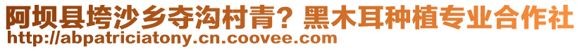 阿壩縣垮沙鄉(xiāng)奪溝村青？黑木耳種植專業(yè)合作社