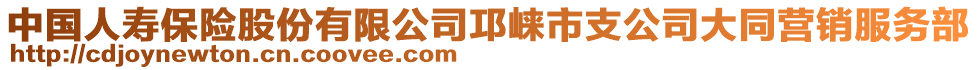 中國人壽保險股份有限公司邛崍市支公司大同營銷服務(wù)部