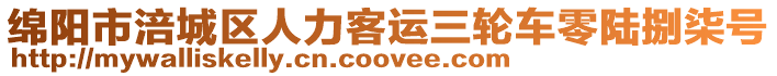 綿陽市涪城區(qū)人力客運三輪車零陸捌柒號
