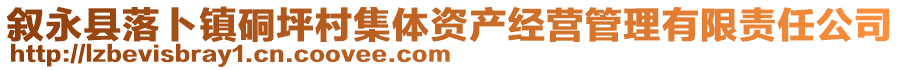 敘永縣落卜鎮(zhèn)硐坪村集體資產(chǎn)經(jīng)營管理有限責(zé)任公司