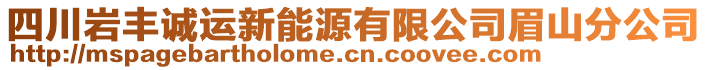 四川巖豐誠(chéng)運(yùn)新能源有限公司眉山分公司