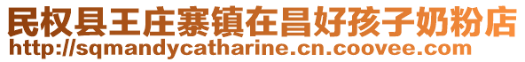 民權(quán)縣王莊寨鎮(zhèn)在昌好孩子奶粉店