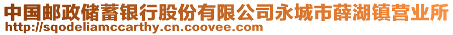 中國郵政儲蓄銀行股份有限公司永城市薛湖鎮營業所