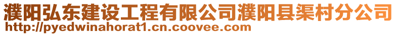 濮陽弘東建設工程有限公司濮陽縣渠村分公司