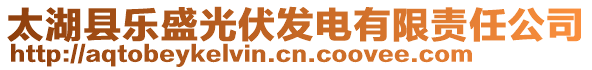 太湖縣樂盛光伏發(fā)電有限責(zé)任公司