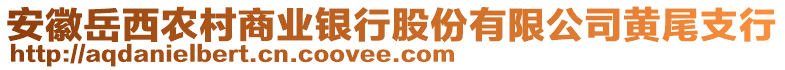 安徽岳西農村商業(yè)銀行股份有限公司黃尾支行