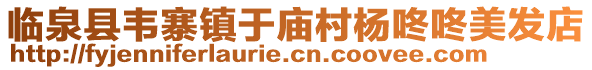 臨泉縣韋寨鎮(zhèn)于廟村楊咚咚美發(fā)店