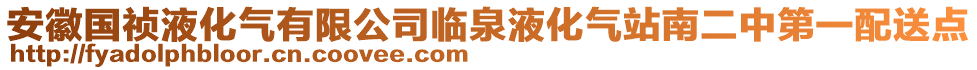 安徽國(guó)禎液化氣有限公司臨泉液化氣站南二中第一配送點(diǎn)