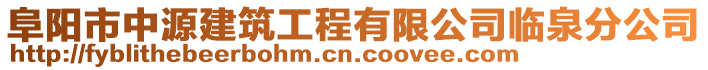 阜陽(yáng)市中源建筑工程有限公司臨泉分公司