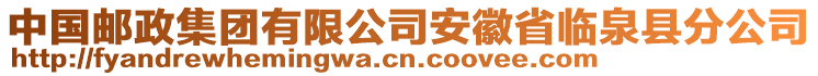 中國郵政集團(tuán)有限公司安徽省臨泉縣分公司